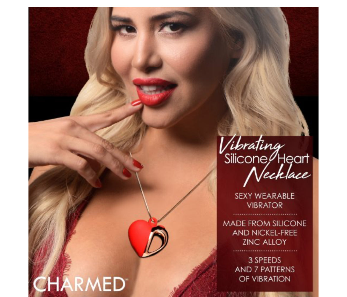 Charmed 10X Vibrating Silicone Heart Necklace