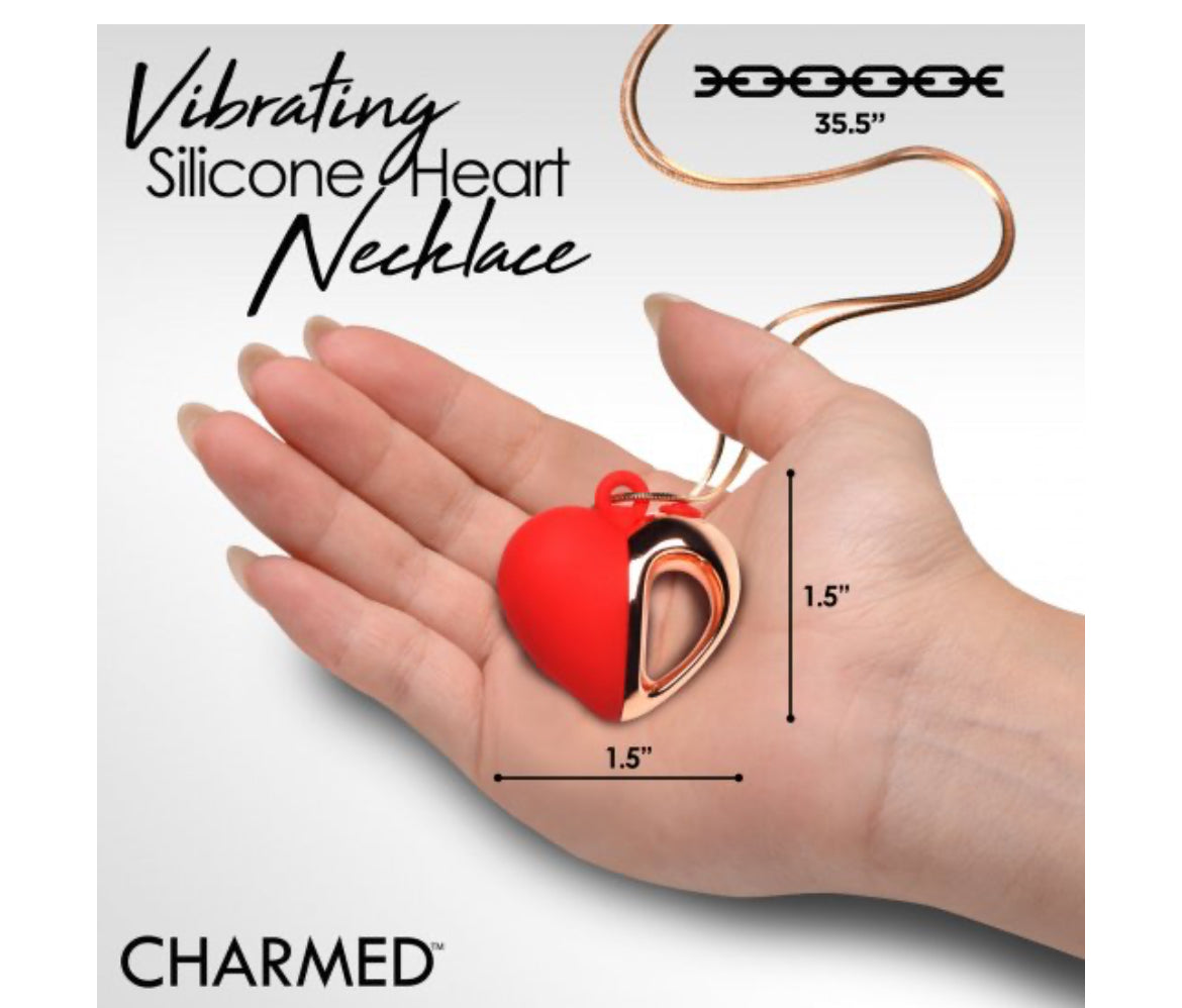 Charmed 10X Vibrating Silicone Heart Necklace