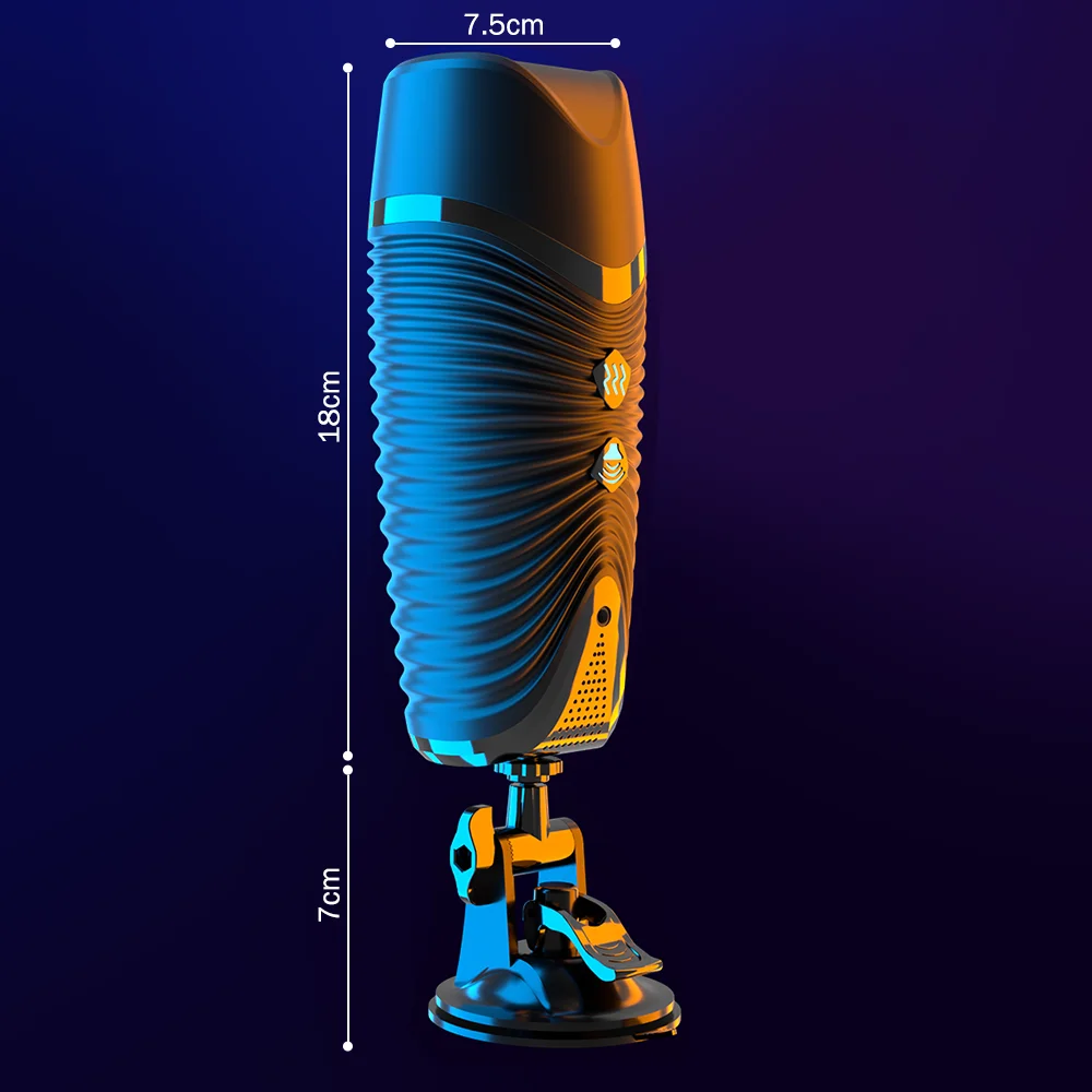 Automatic Pocket Pussy Male Masturbator Simulated Labia Vagina Intelligent Voice Penis Trainer Bracket Adult Sex Toy For Men