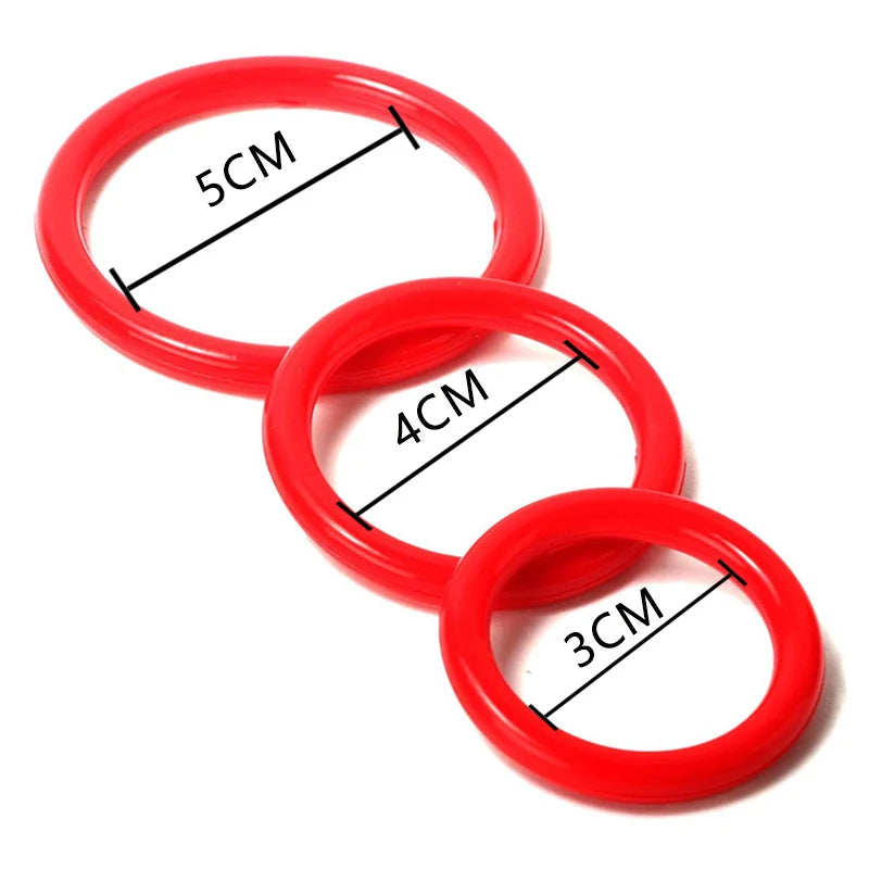 3Pcs Silicone Cock Rings Ejaculation Delay