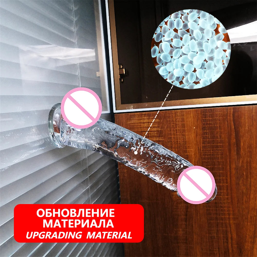 S-XXL Realistic Clear Dildos with Suction Cup Strap-on Dildo