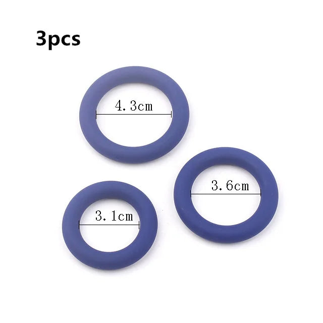 3Pcs Silicone Cock Rings Ejaculation Delay