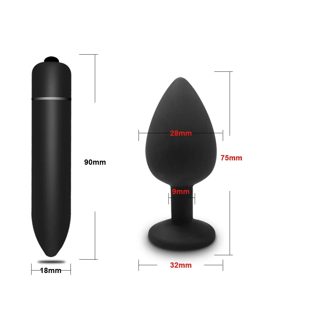 4pcs Mini Erotic Bullet Vibrator Butt Plug