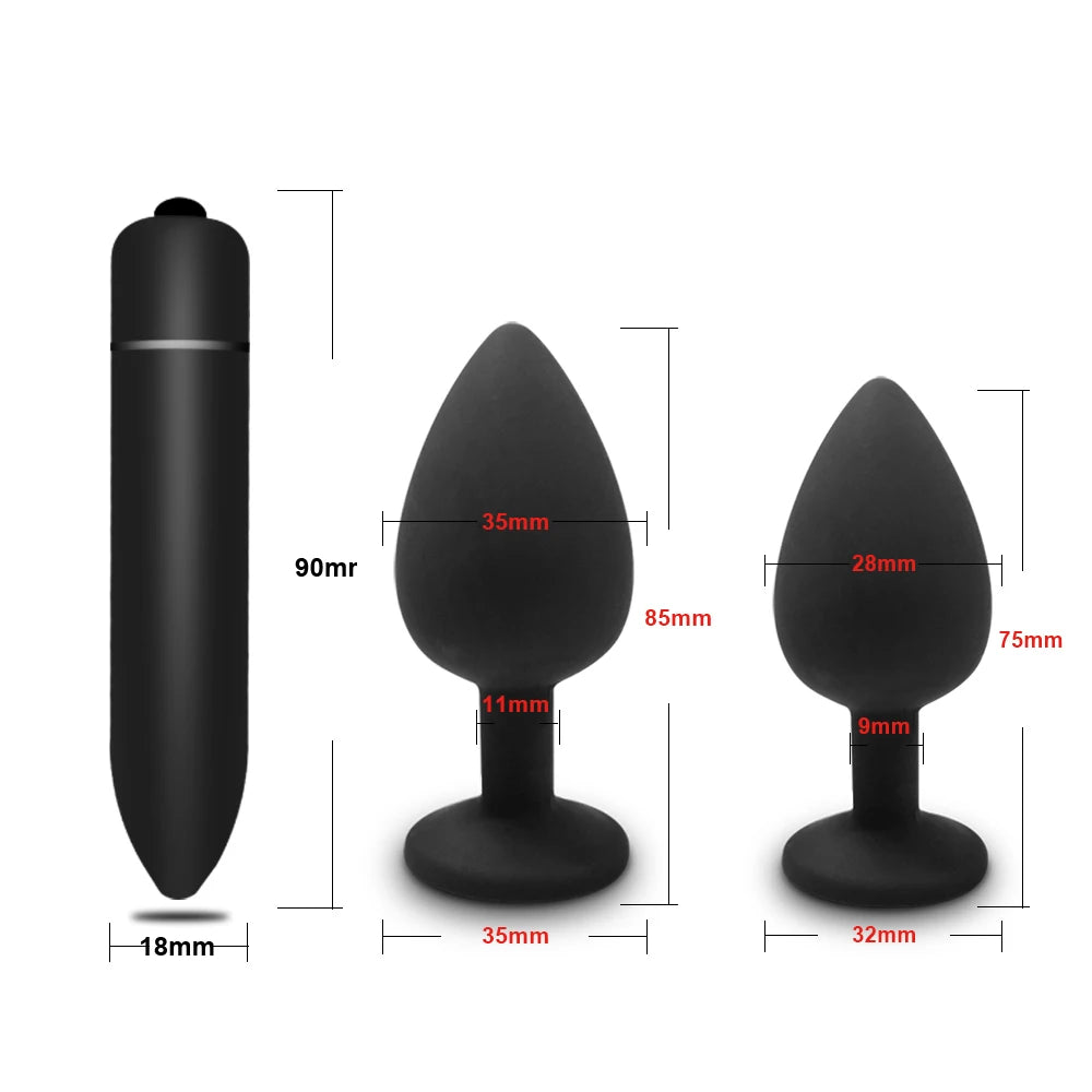 4pcs Mini Erotic Bullet Vibrator Butt Plug