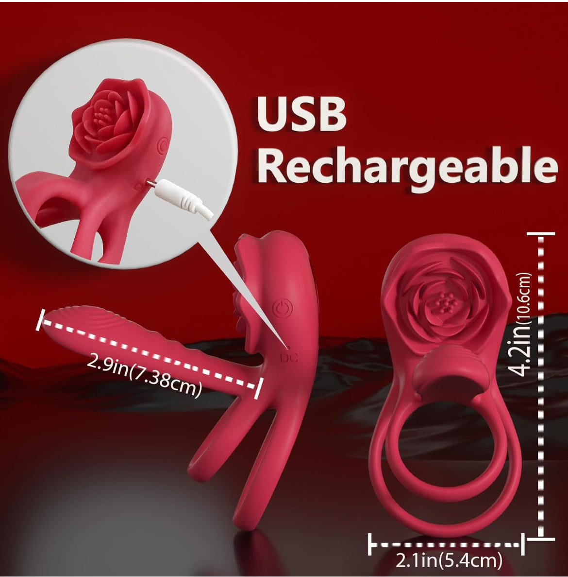 Vibrating Rose Penis Ring