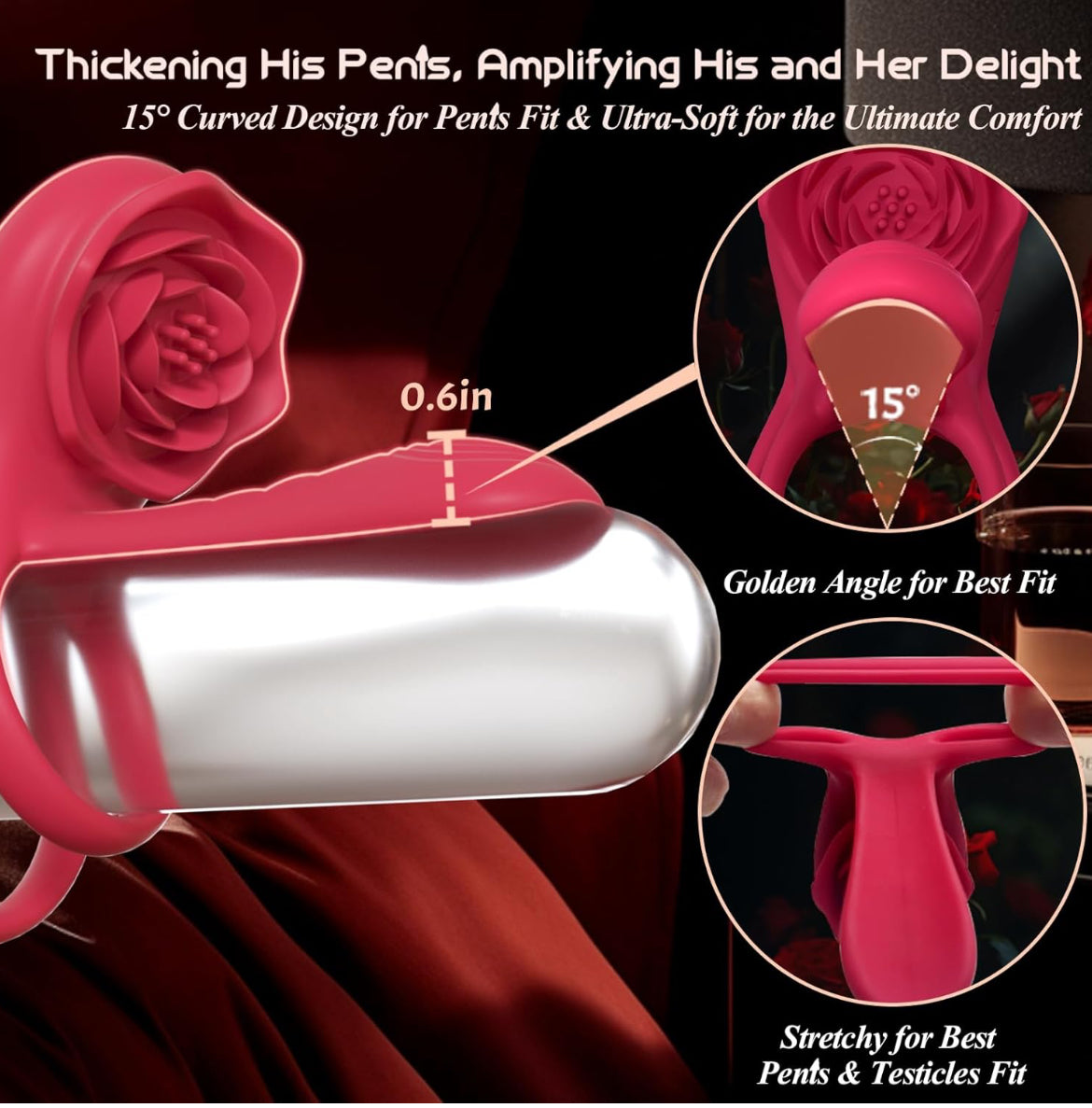 Vibrating Rose Penis Ring