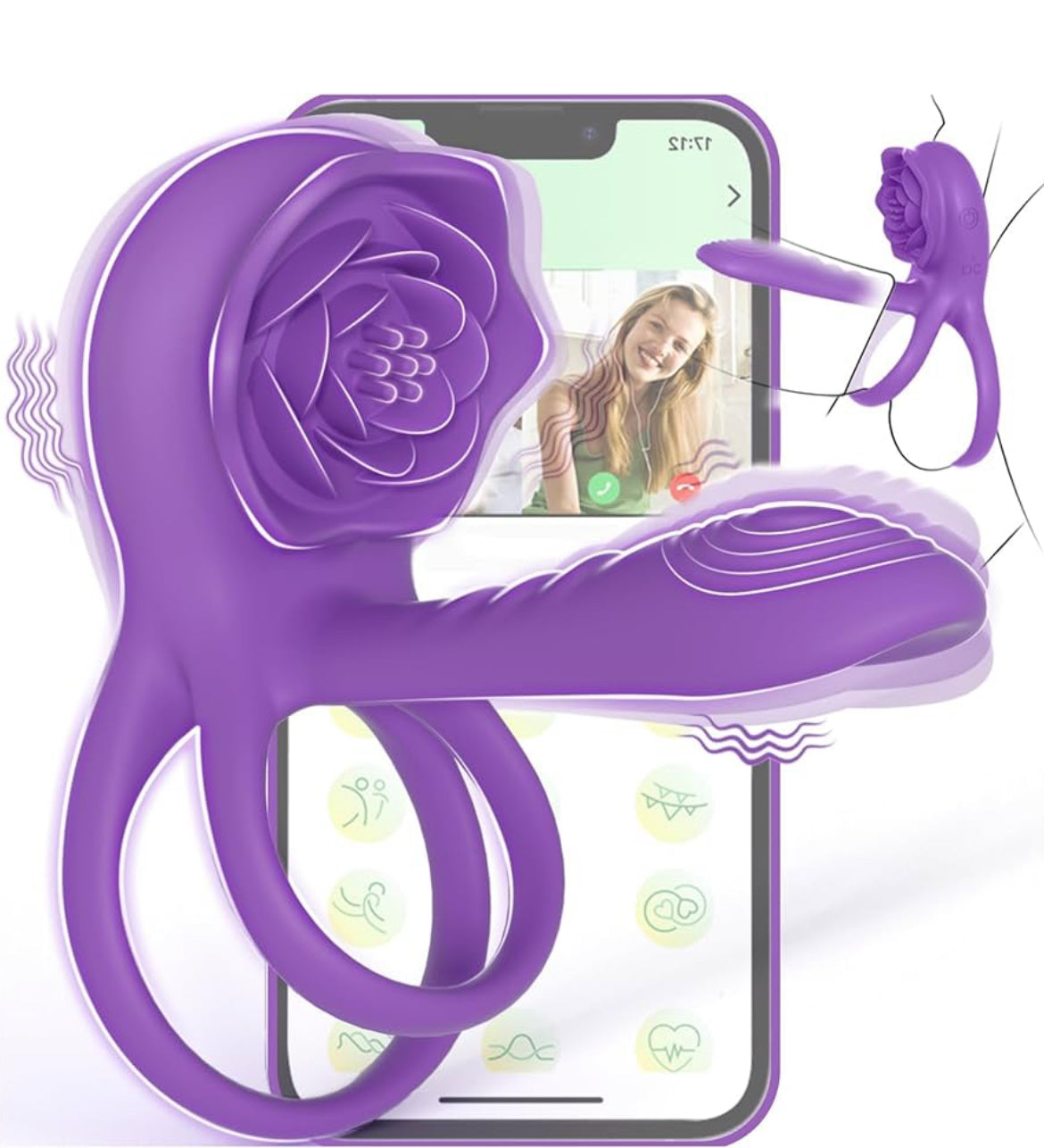 Vibrating Rose Penis Ring