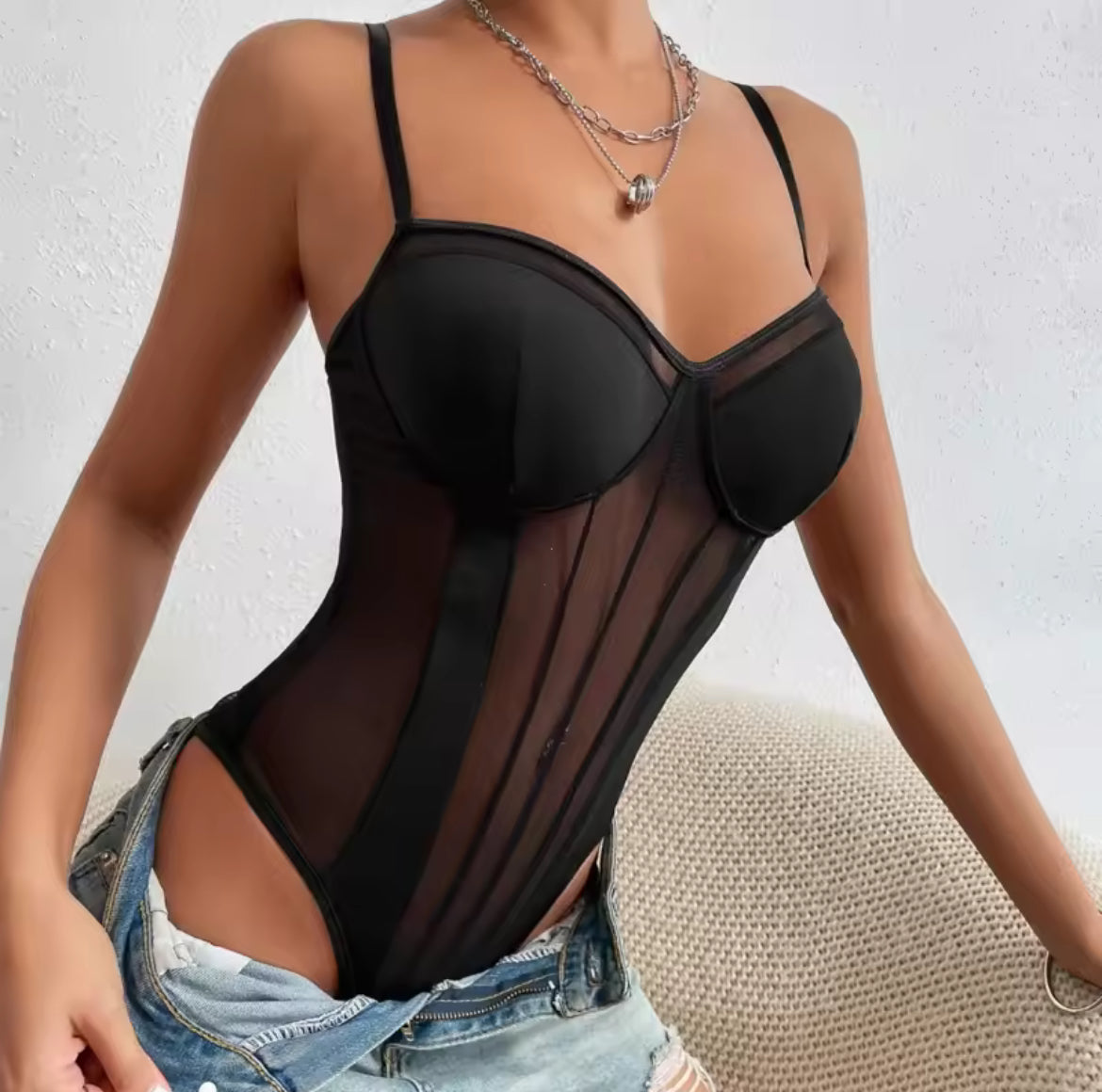 Black See Thru bodysuit
