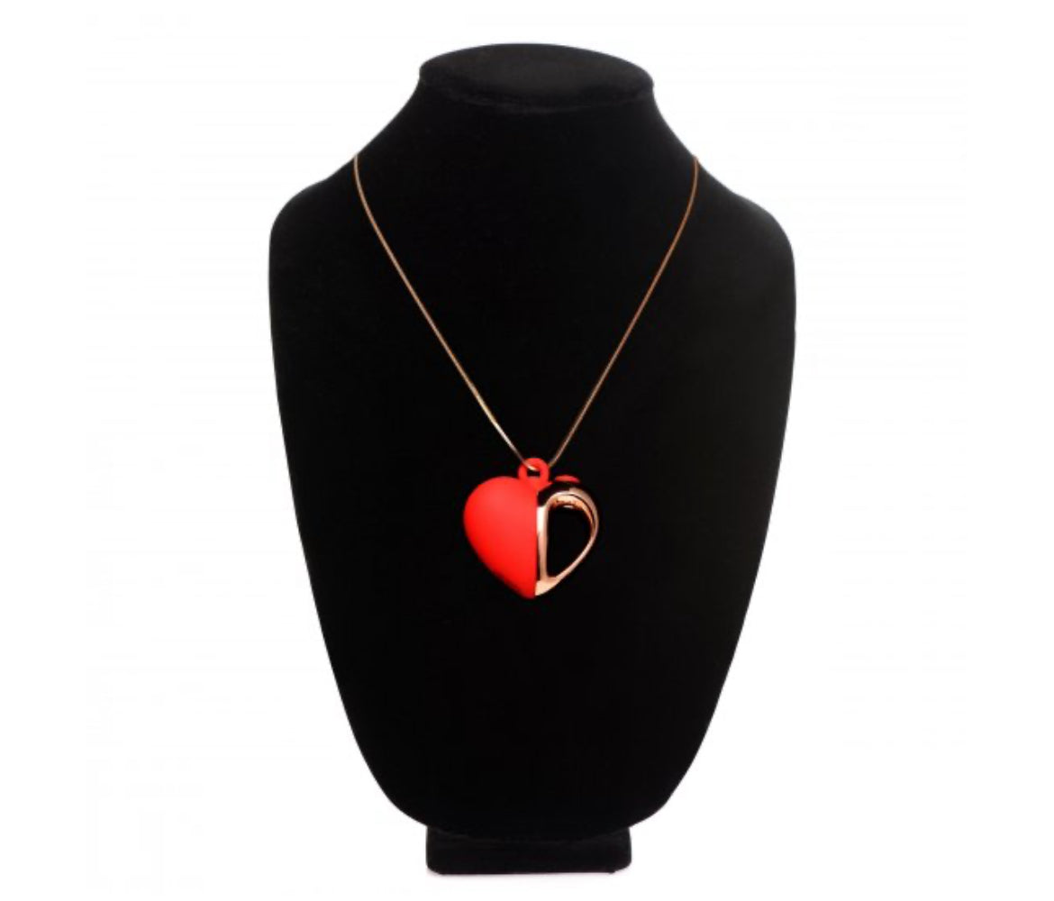 Charmed 10X Vibrating Silicone Heart Necklace