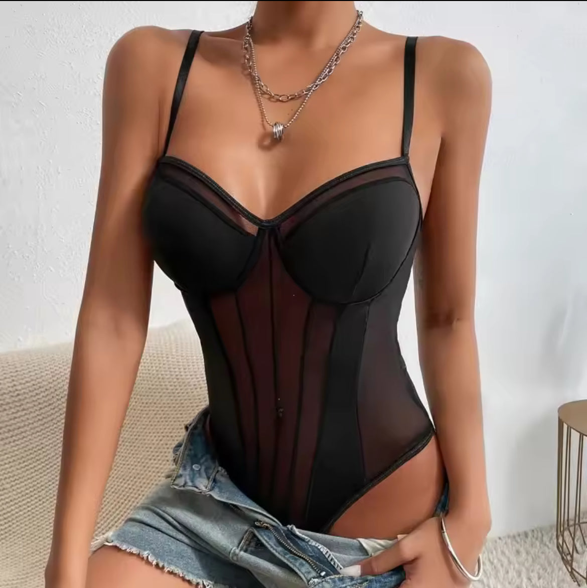 Black See Thru bodysuit