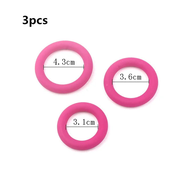 3Pcs Silicone Cock Rings Ejaculation Delay