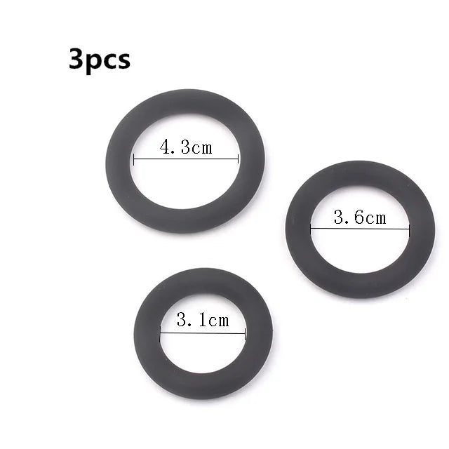 3Pcs Silicone Cock Rings Ejaculation Delay