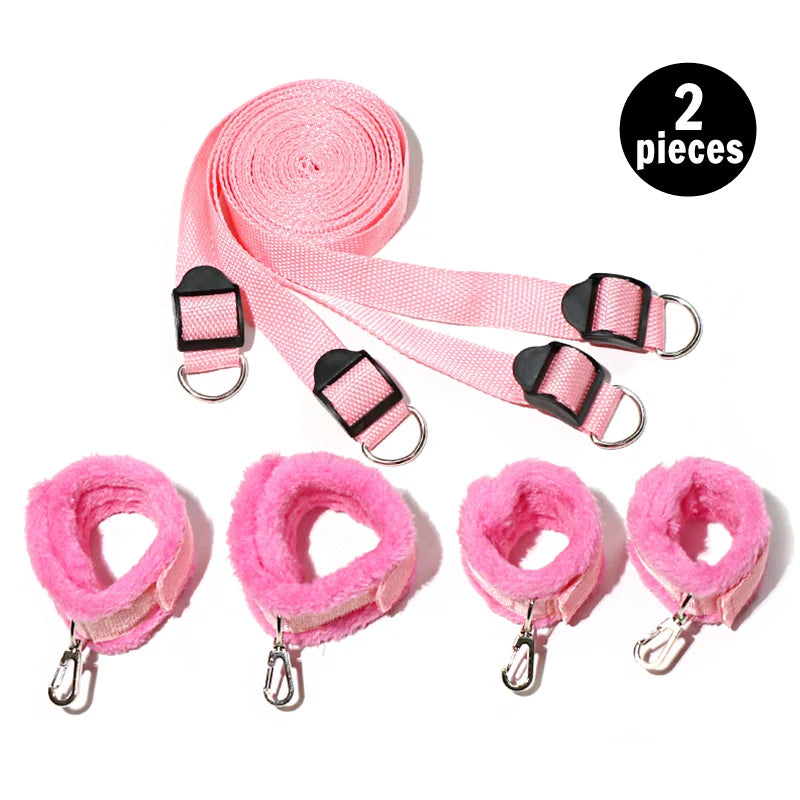 Sex Toys Bed Sex Bondage Kit Restraints Under Mattress Bed Bondage BDSM Set with Handcuff Ankle Cuffs Adult Game Toy for Couples