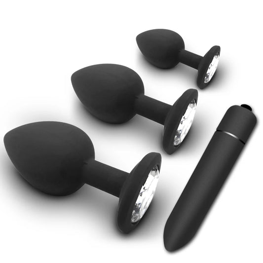 4pcs Mini Erotic Bullet Vibrator Butt Plug