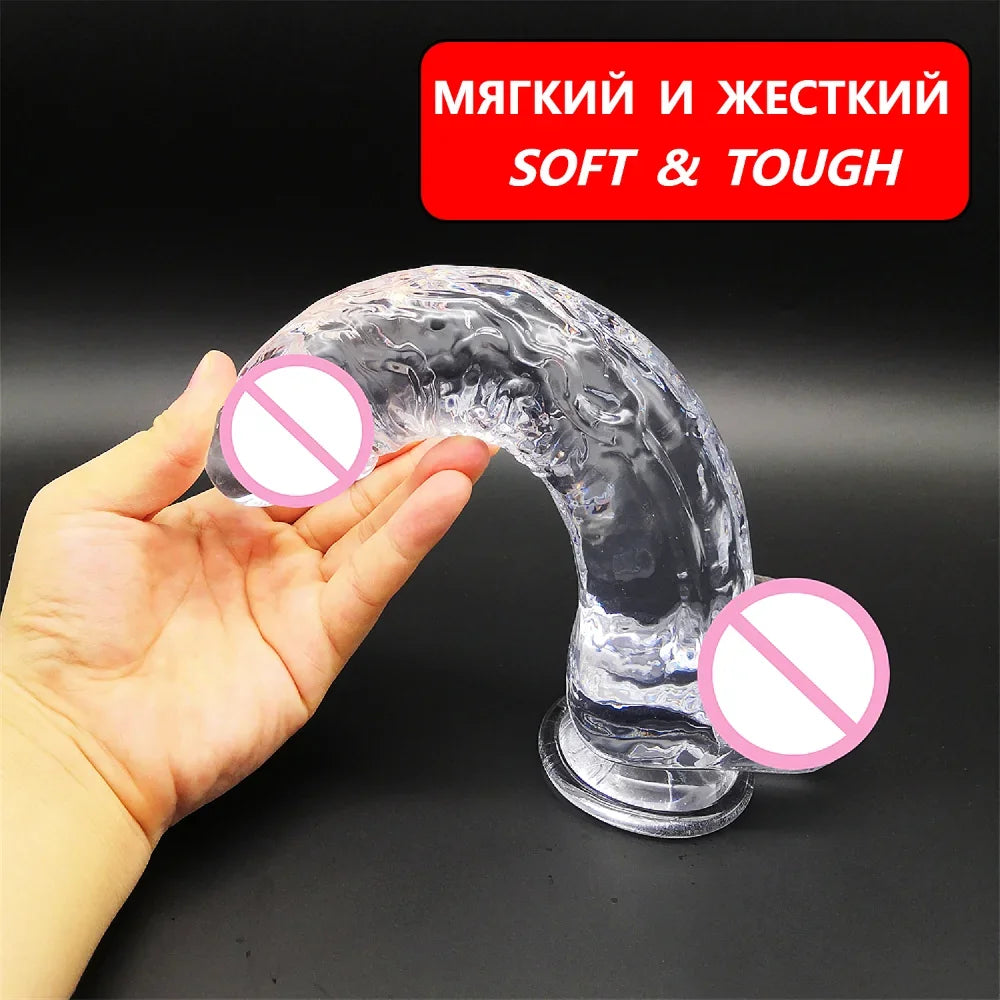 S-XXL Realistic Clear Dildos with Suction Cup Strap-on Dildo