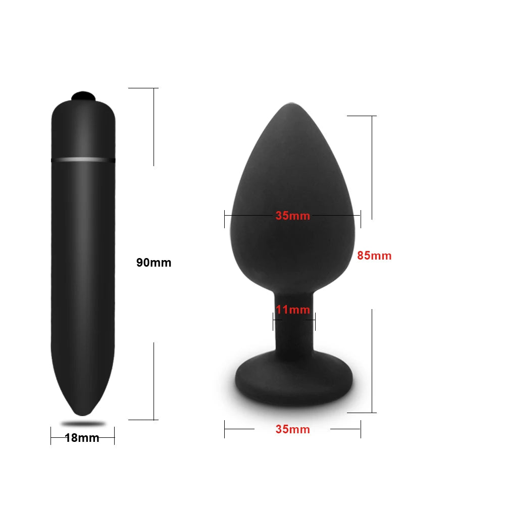 4pcs Mini Erotic Bullet Vibrator Butt Plug