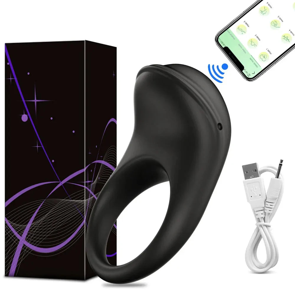 APP Control Vibrating Cock Ring Ejaculation Delay for Couples