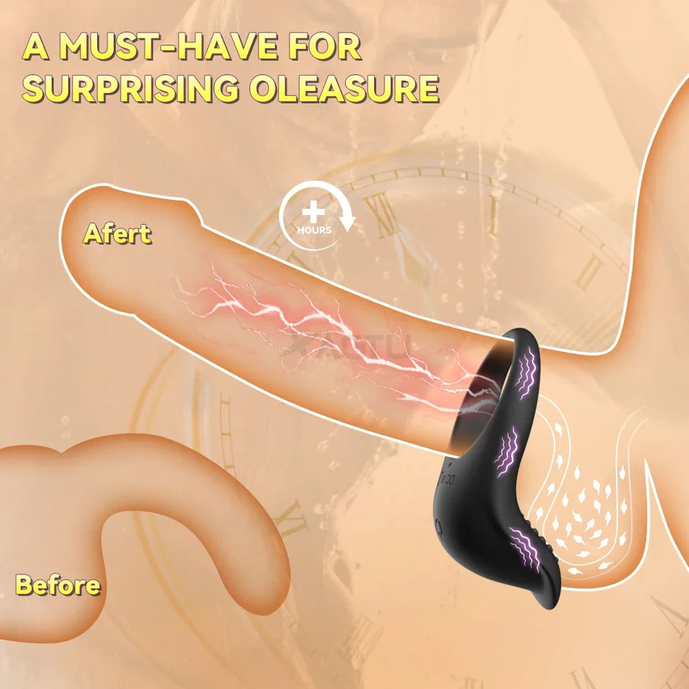 APP Control Vibrating Cock Ring Ejaculation Delay for Couples