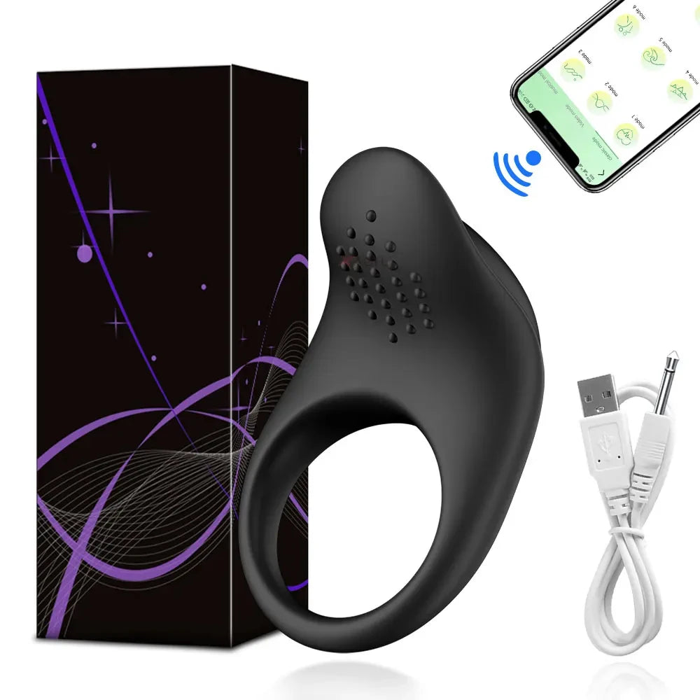 APP Control Vibrating Cock Ring Ejaculation Delay for Couples
